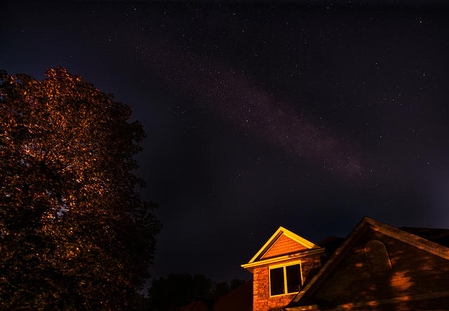 Milky way over house