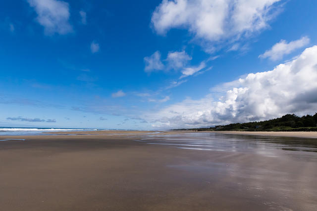 Tide going out on the beach
