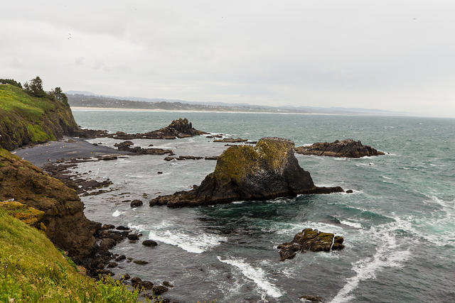 Rocks and a Black Sand Beach