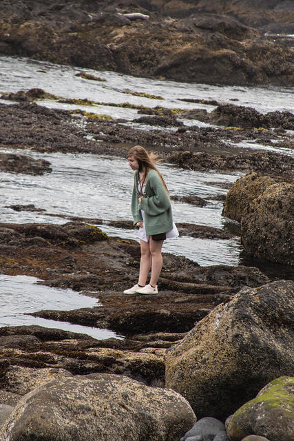 Sarah Hiking Along Tidal Pools