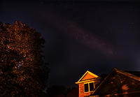 Milky way over house