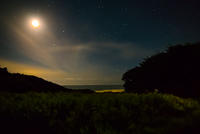 Oregon Ocean with Stars and Moon