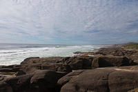 Rocks, water and clouds